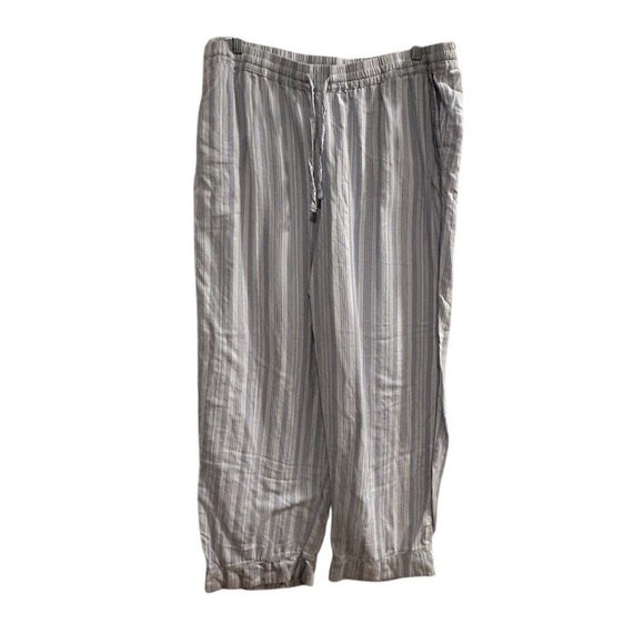 Haven Well Within Women's Striped Pajama Set XL Blue White Organic Cotton - Picture 3 of 14